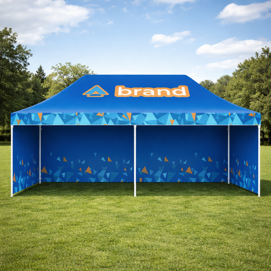 Gazebo 3x3m Tetto + Fondale + Lati personalizzati