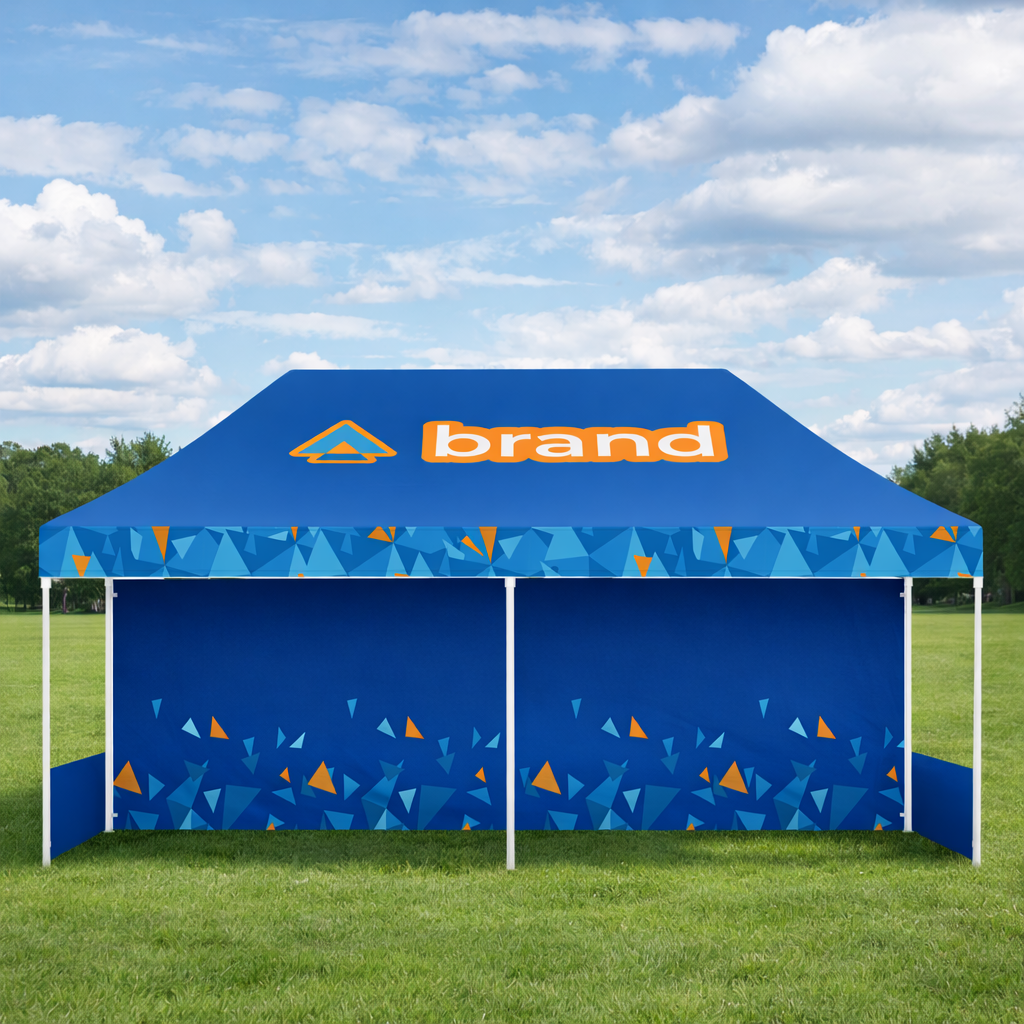 Gazebo 3x6m Tetto + Fondale + Mezzi lati personalizzati