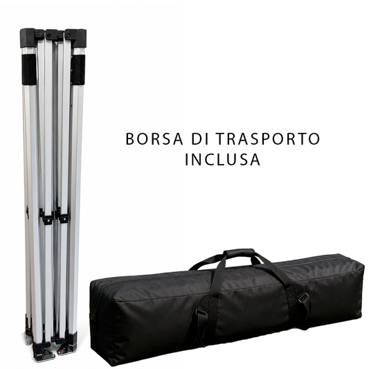 Gazebo 3x3m Tetto + Fondale + Mezzi lati personalizzati