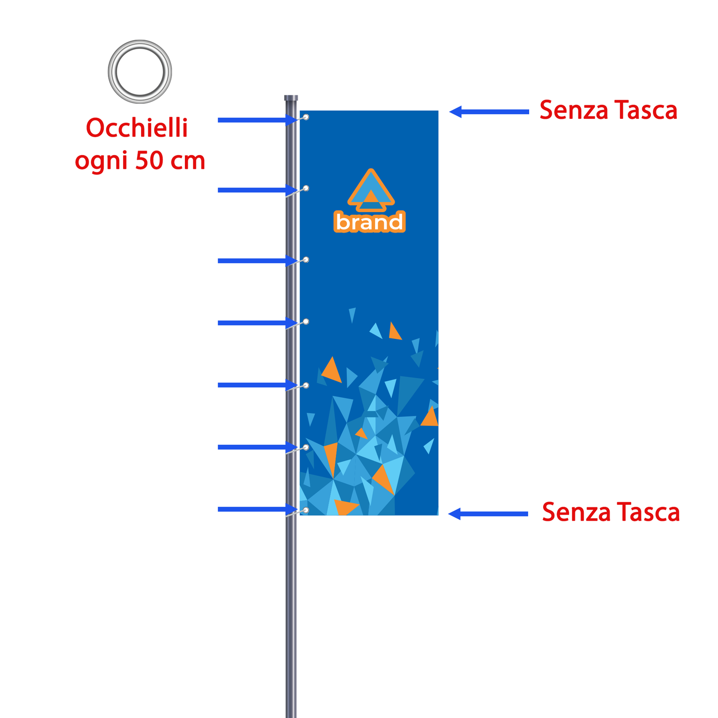 Bandiera senza Tasche con Occhielli