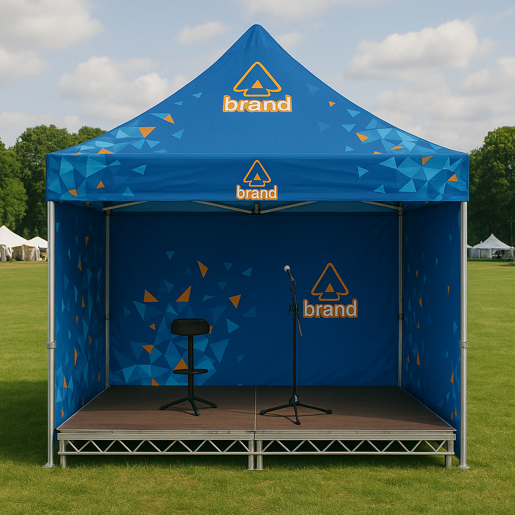 Gazebo 3x3m Tetto + Fondale + Lati personalizzati