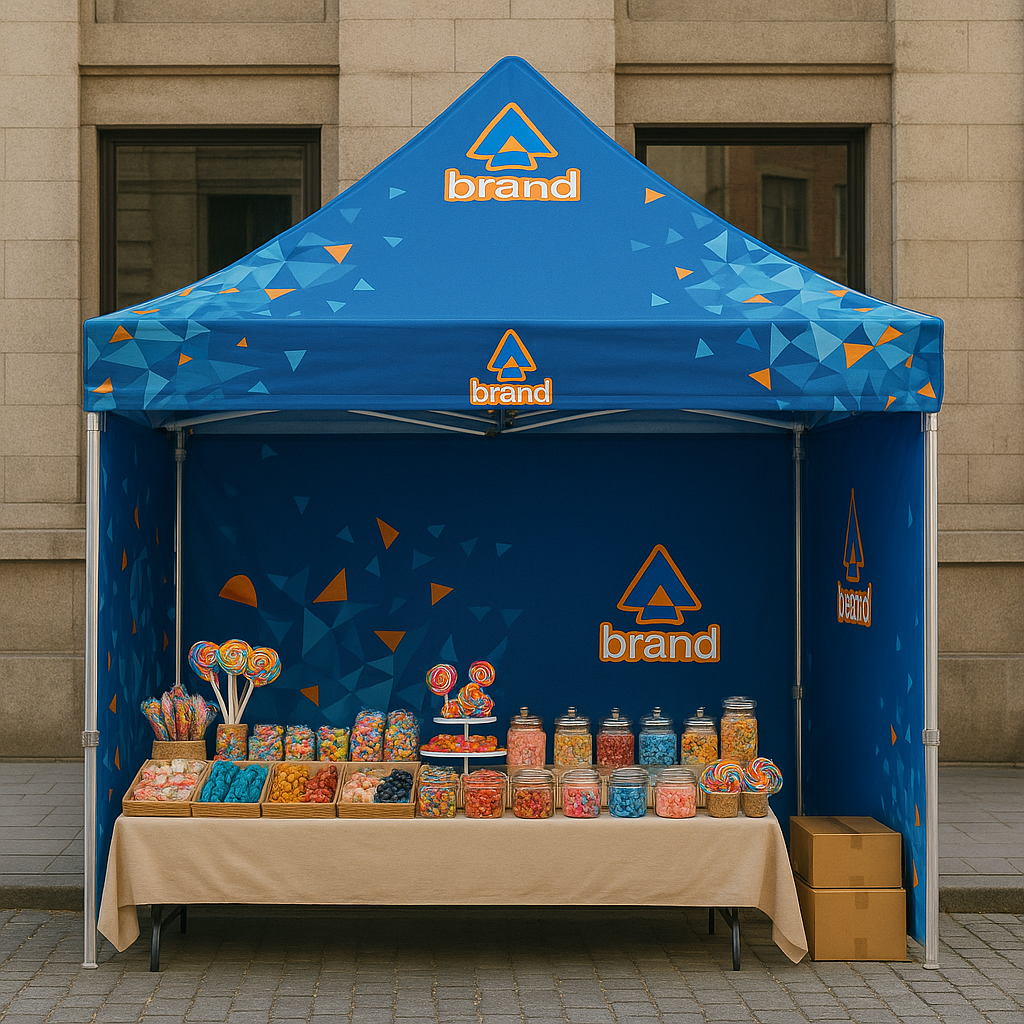 Gazebo 3x3m Tetto + Fondale + Lati personalizzati